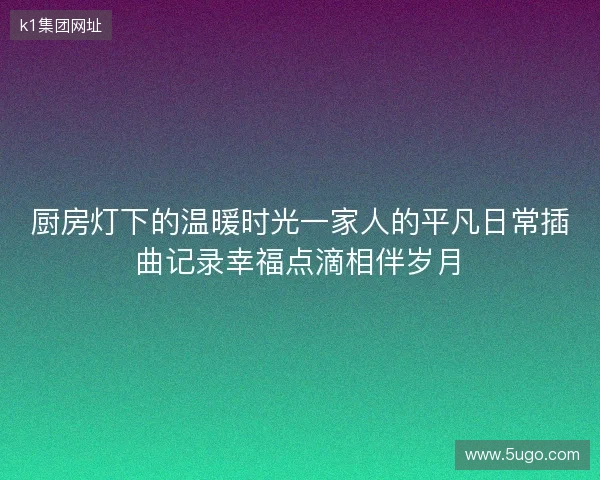 厨房灯下的温暖时光一家人的平凡日常插曲记录幸福点滴相伴岁月